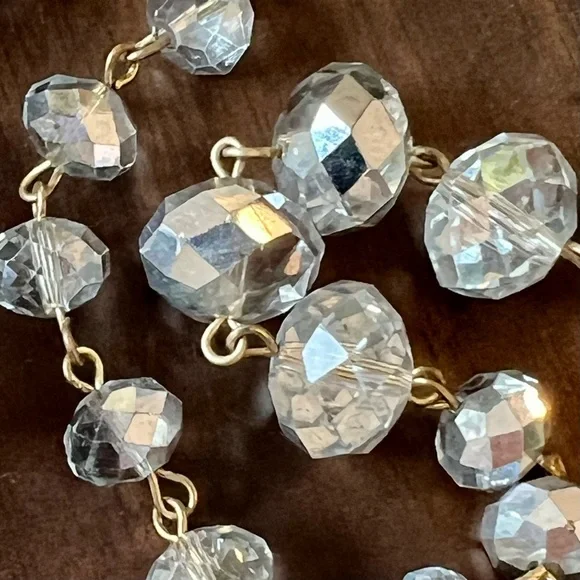 Faceted Crystal Beaded Necklace - Picture 2 of 3